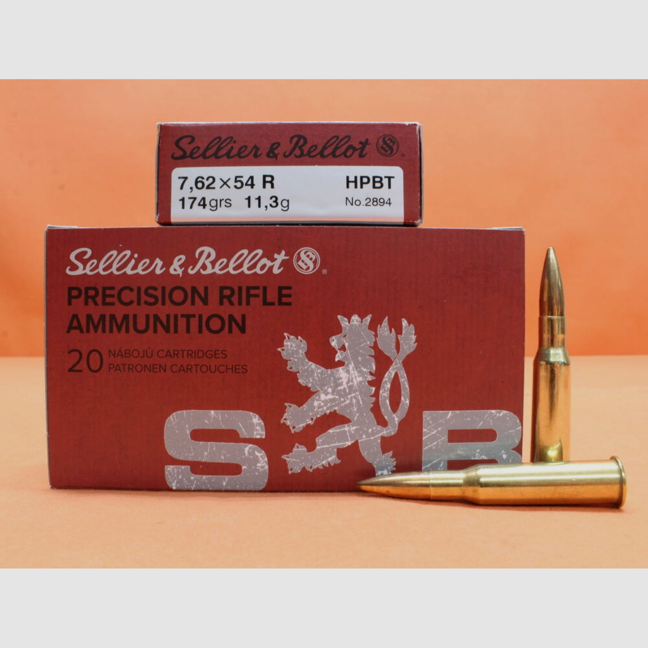 S&B Sellier & Bellot	 Patrone 7,62x54R S&B/ Sellier&Bellot 174grs HPBT Match OTM (2894) VE 20 Patronen/ 11,3g Hohlspitz-Torpedoheck-Match