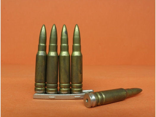 Huck	 Deko-/Sammlermunition .308Win Exerzierpatrone 7,62x51 BUND/ BGS 5 Stück incl. Ladestreifen FN FAL/G1