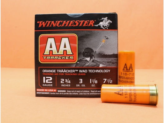 Winchester	 Patrone 12/70 Winchester 32g 2,4mm/ No.7,5 VE 25 Patronen (TRAACKER) orange