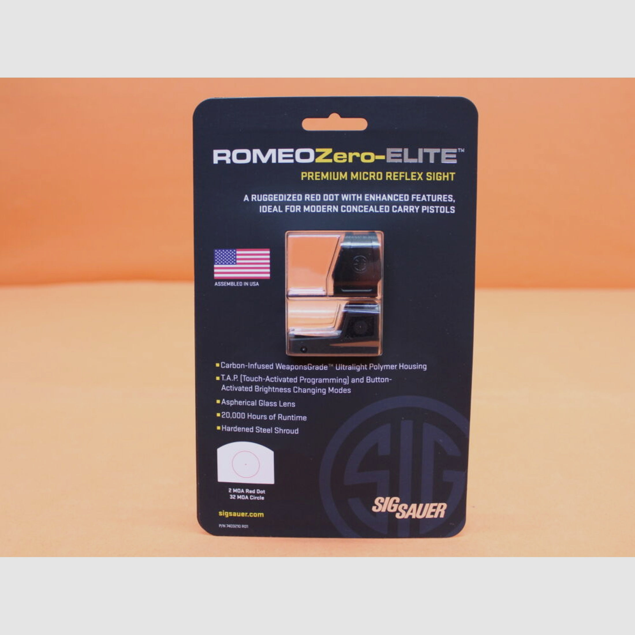SIG Sauer	 SIG Sauer ROMEOZero Elite Micro Reflex Sight 1x24 (SOR01000) 2MOA Dot/ 32MOA Circle/ Metallschutz