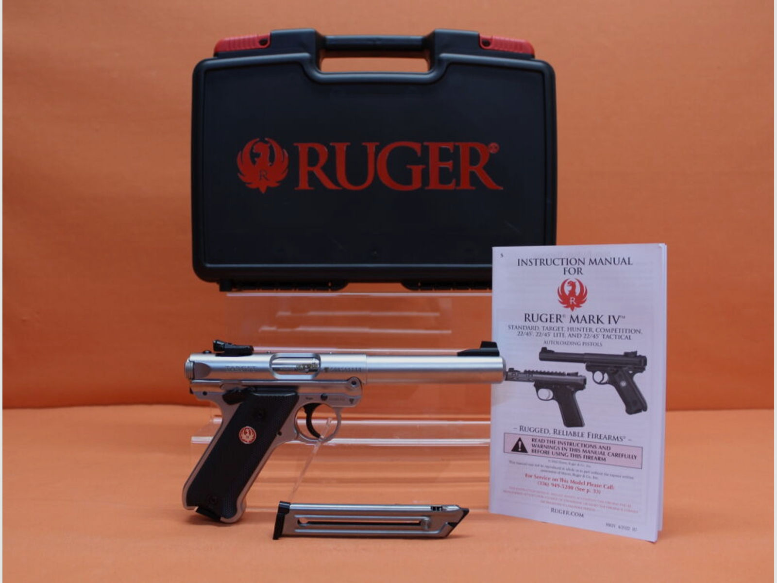 Ruger	 Ha.Pistole .22lr Ruger MARK IV Target Stainless 5,5" Lauf/ Bull Barrel (.22lfB/.22L.R. MK4)