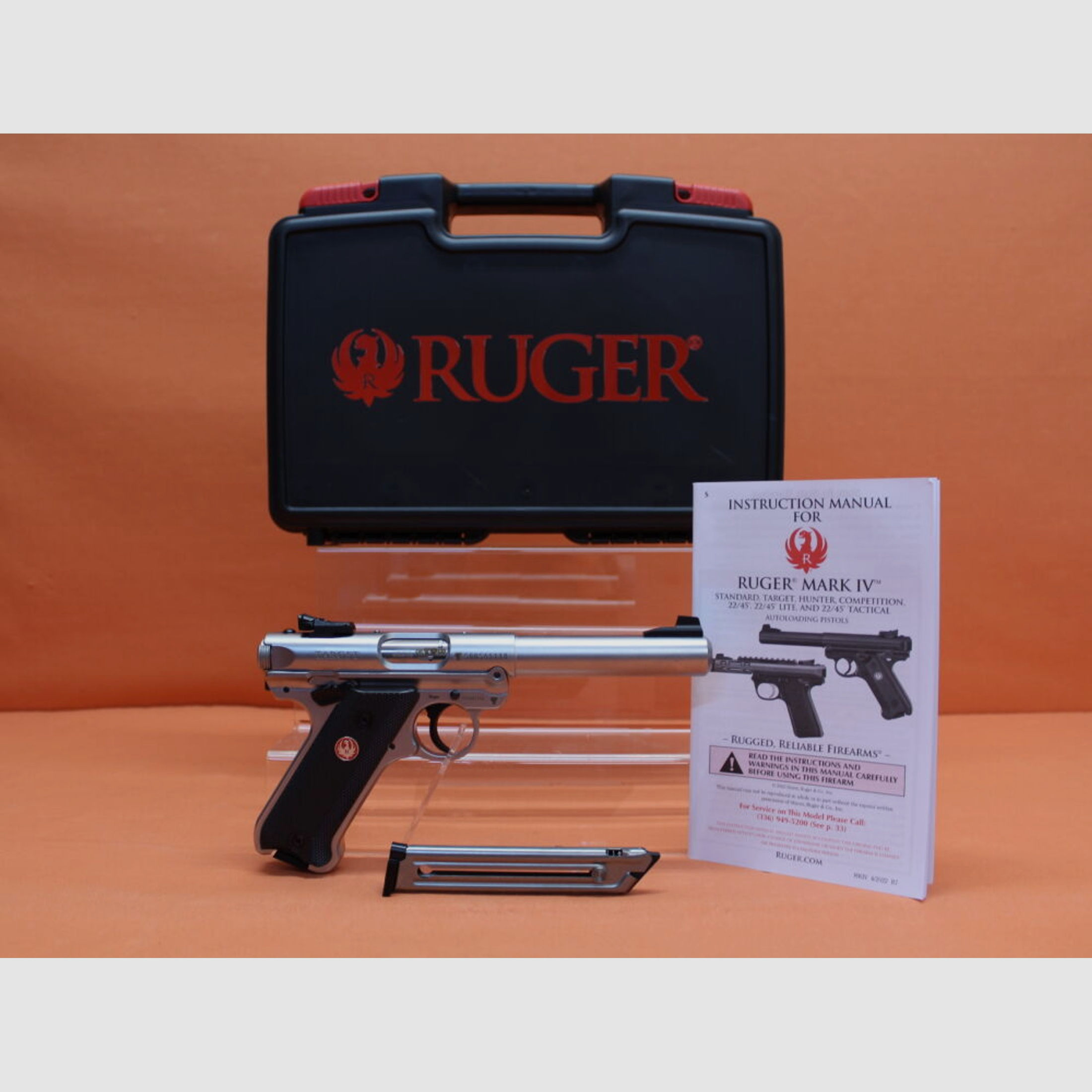 Ruger	 Ha.Pistole .22lr Ruger MARK IV Target Stainless 5,5" Lauf/ Bull Barrel (.22lfB/.22L.R. MK4)