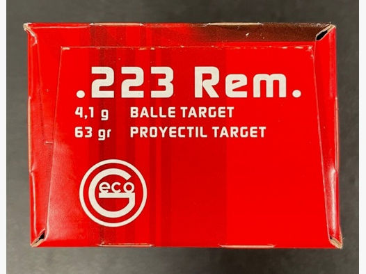 Geco	 Target .223 Rem. FMJ 4,1g/63grs 50 Stk. Auf Lager