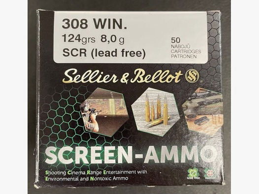 S&B	 Screen-Ammo SCR Zink 8,0g/124grs. 50 Stk. Auf Lager