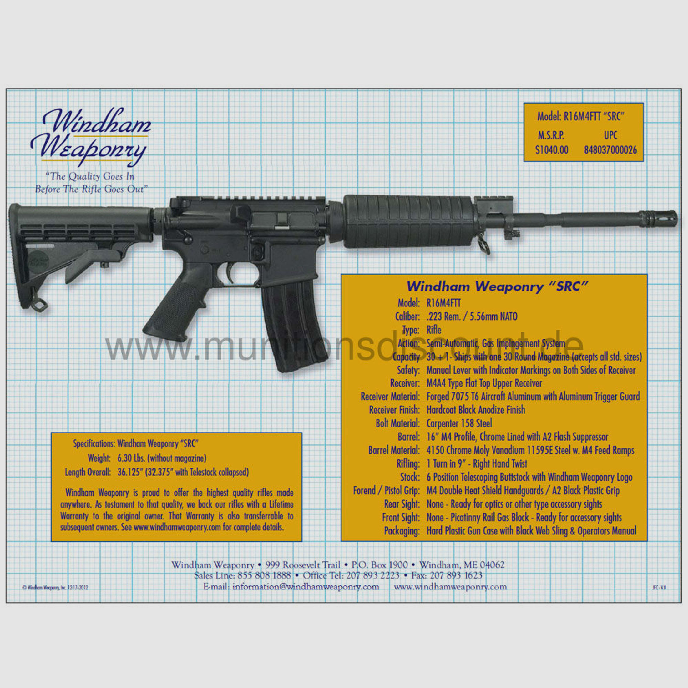 Windham Weaponry	 AR-15 M4 Carbine, für Sportschützen zugelassen