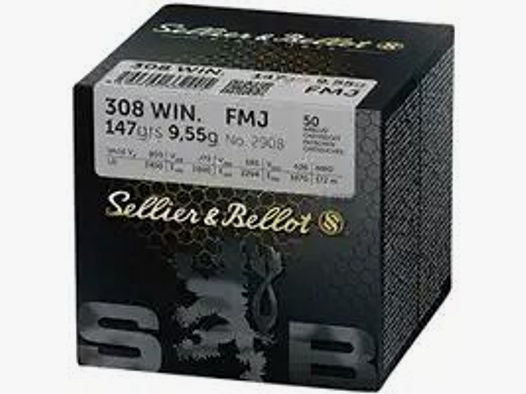Sellier & Bellot	 FMJ, 147grs, 50 Patronen pro Packung