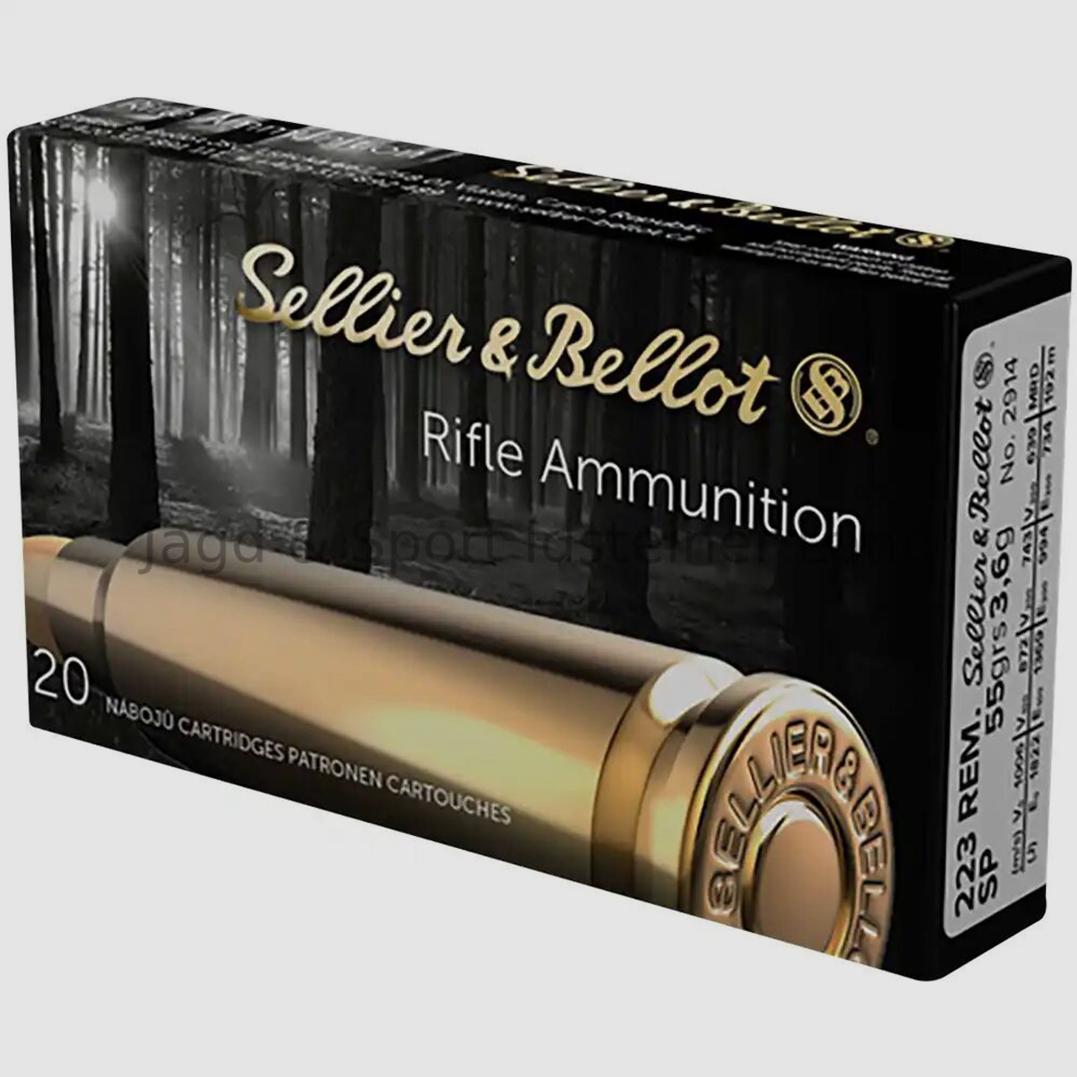 Sellier & Bellot	 SP -Teilmantel-  55grs, 20 Patronen pro Schachtel