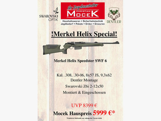 Merkel	 RX Helix Speedster SWF, mit Swarovski Z6i 2-12x50