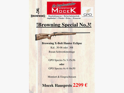 Browning	 X-Bolt Hunter Eclipse, mit GPO Spectra