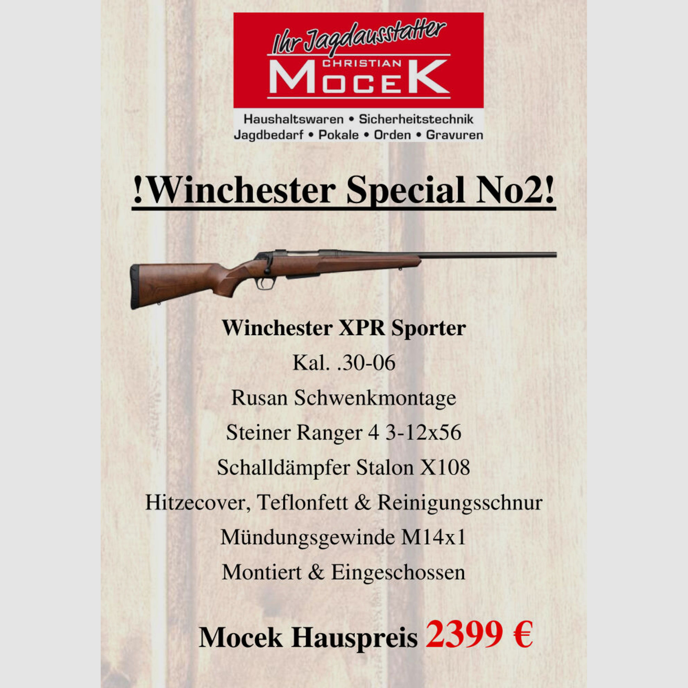 Winchester	 XPR Sporter, mit Steiner Ranger 4 3-12x56