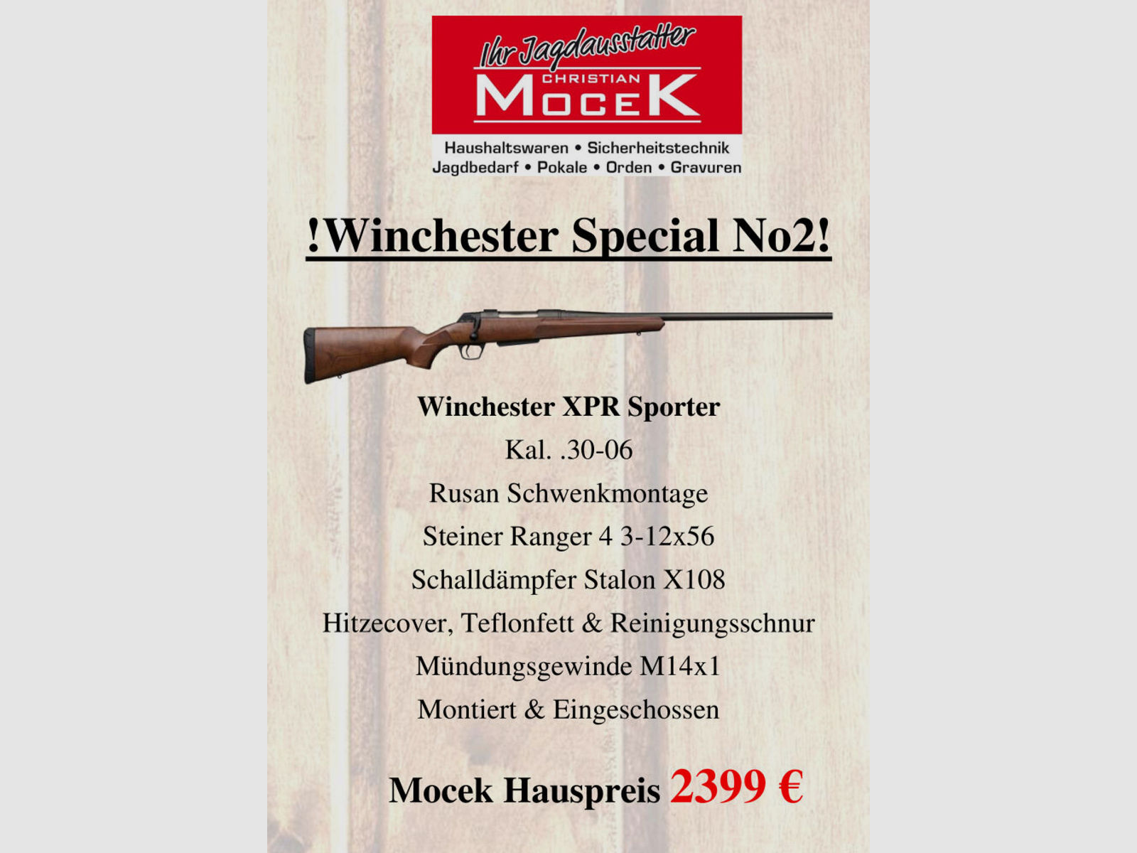 Winchester	 XPR Sporter, mit Steiner Ranger 4 3-12x56