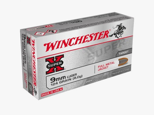 Winchester	 Vollmantel 8,0g/124grs. 9 mm Luger