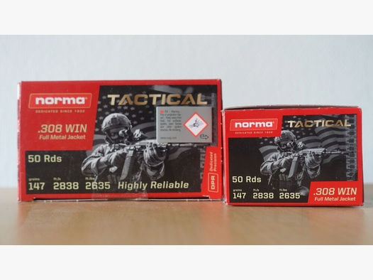 Norma .308 Win. Tactical FMJ 147 gr. - 50 Schuß