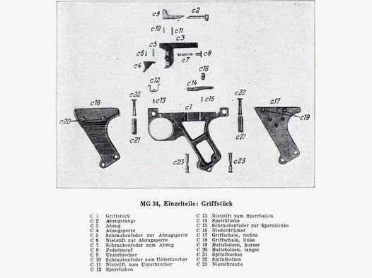 1 Wehrmacht	 Griffschale-Haltebolzen, lang, links