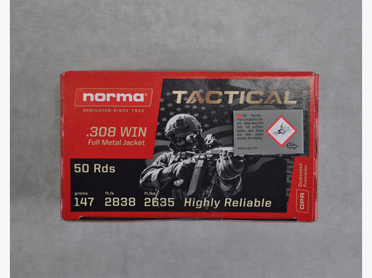 Norma	 Tactical FMJ .308 Win 147gr *800 Stück*