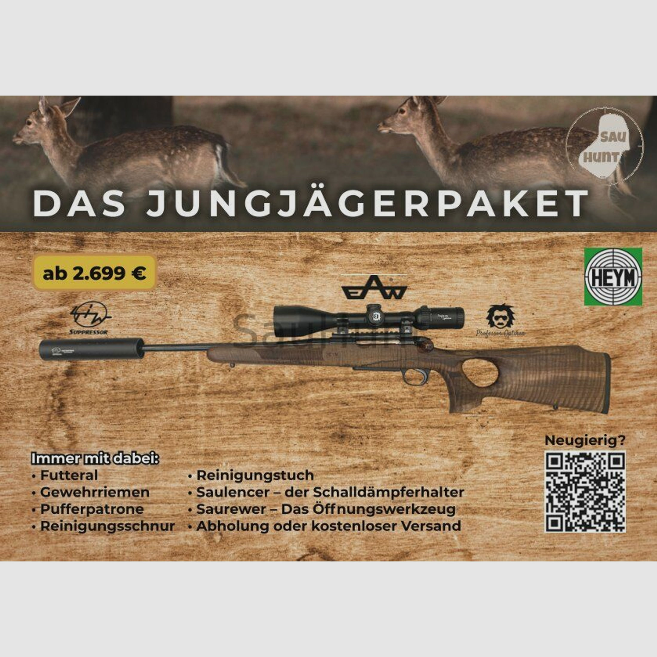 Jungjägerpaket - Heym	 SR30 Ranger-T - .308 Win. / .30-06 Spring. / 6,5mm CM