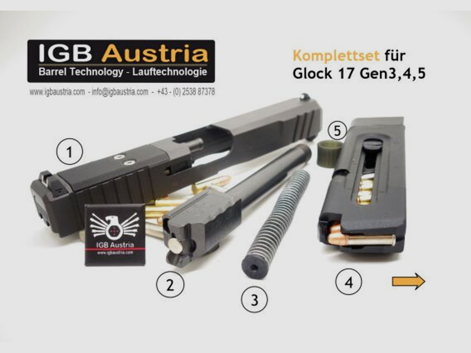 IGB Austria	 Wechselsystem für Glock 17 19 23 32 MOS etc.