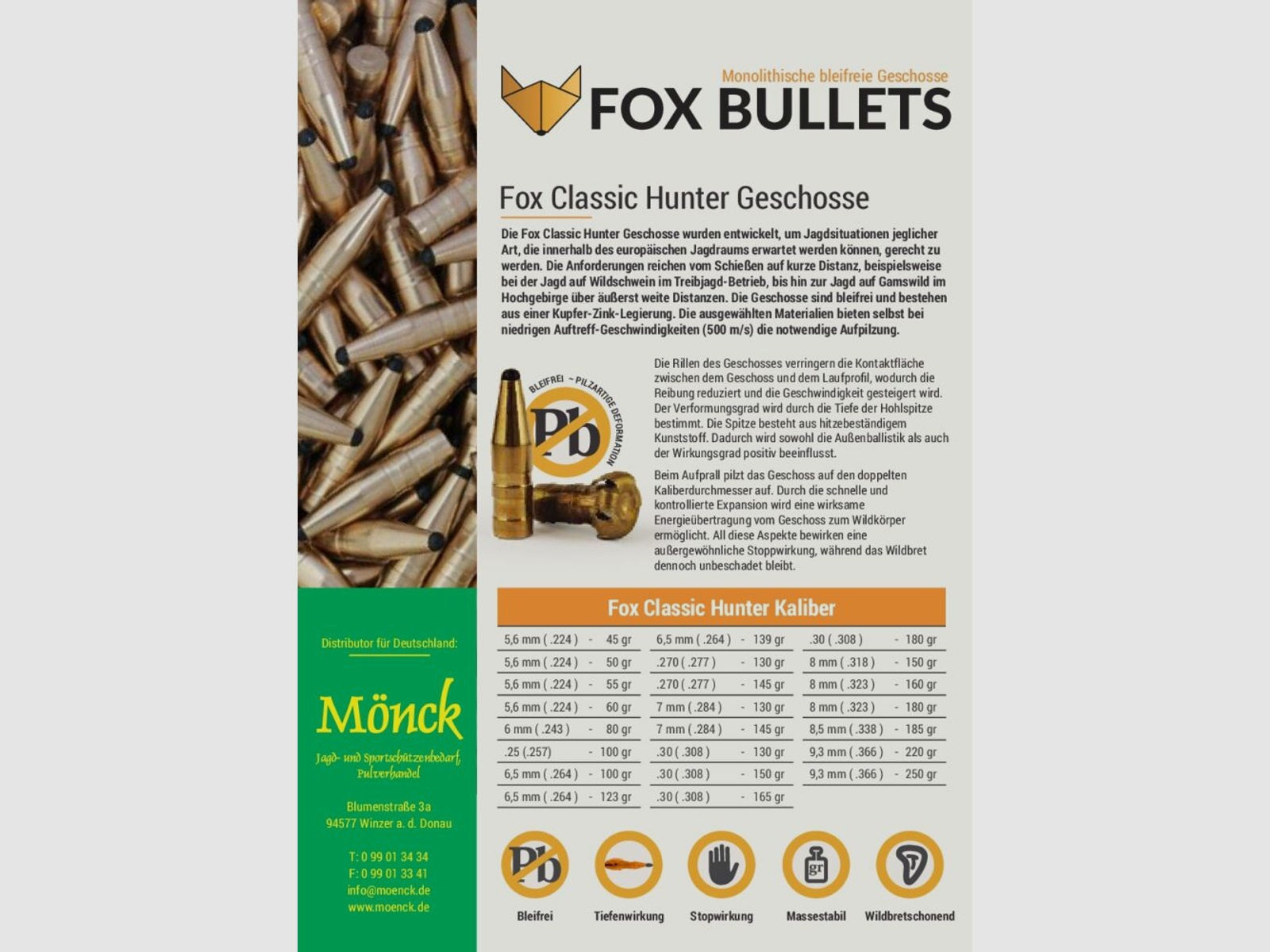 Fox Bullets	 Classic Hunter Geschosse
