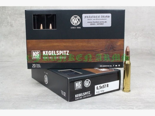 RWS	 Kegelspitz 6,5x57R 127gr. 8,2g 20 Stück Staffelpreise
