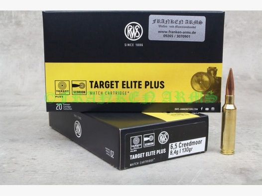 RWS	 Target Elite Plus 6,5 Creedmoor 130gr. 8,4g 20 Stück Staffelpreise