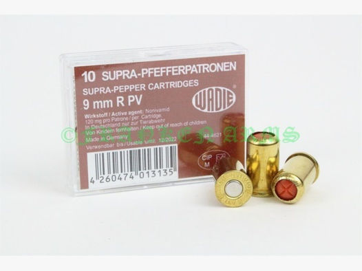 Wadie	 Supra-Pfefferpatronen 9mm P.A. 10Stück