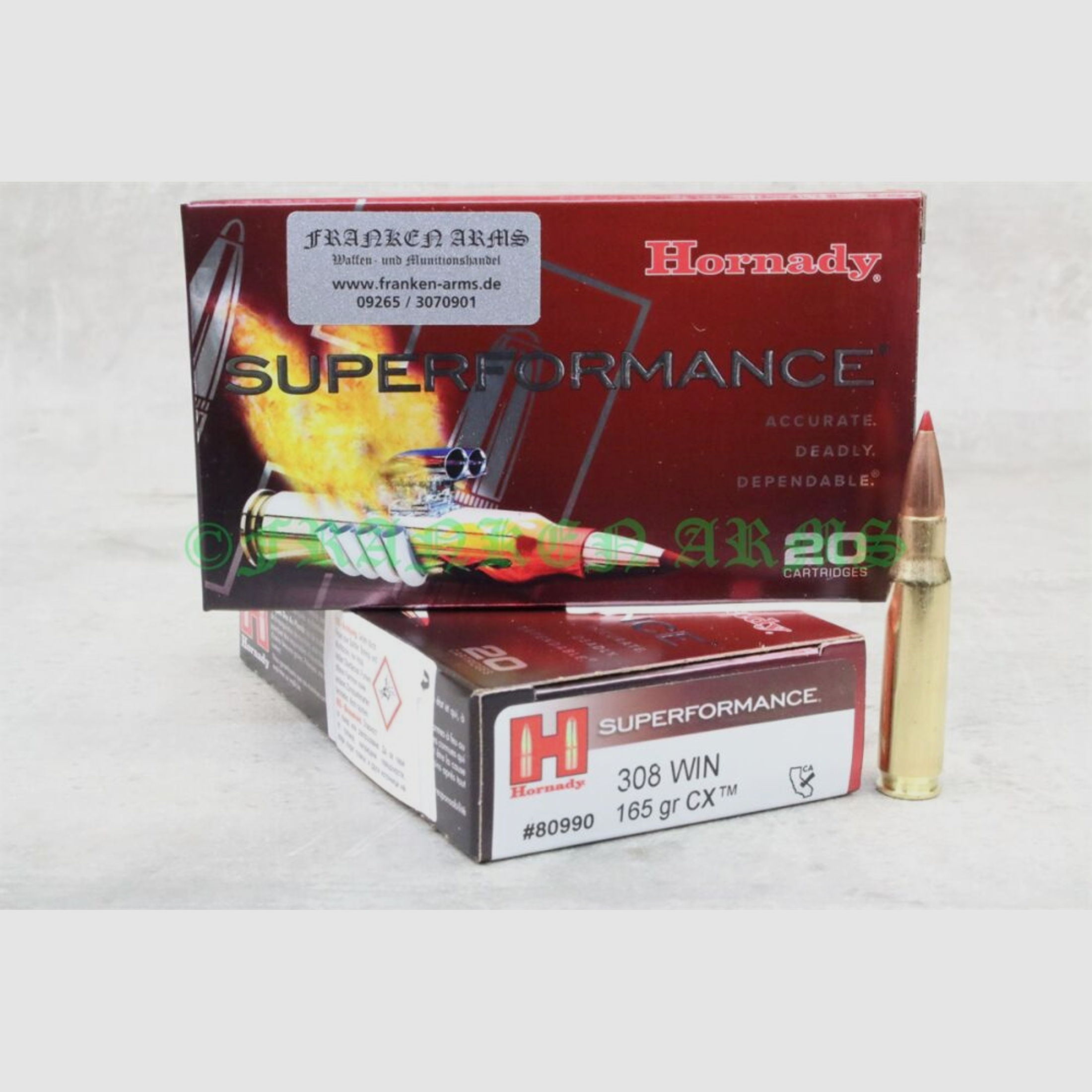 Hornady	 Superformance CX .308 Win. 165gr. 10,7g 20 Stück Staffelpreis