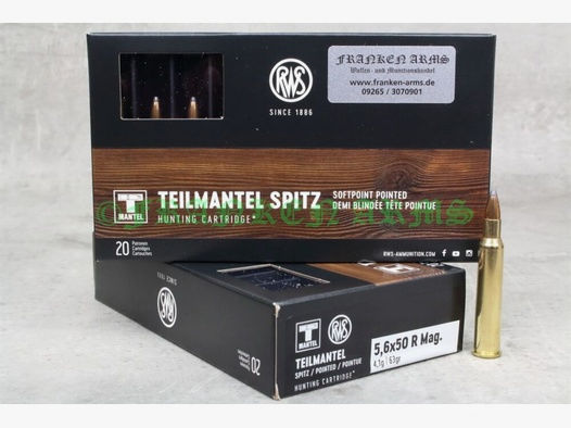 RWS	 Teilmantel 5,6x50R Magnum 63gr. 4,1g 20 Stück Staffelpreise