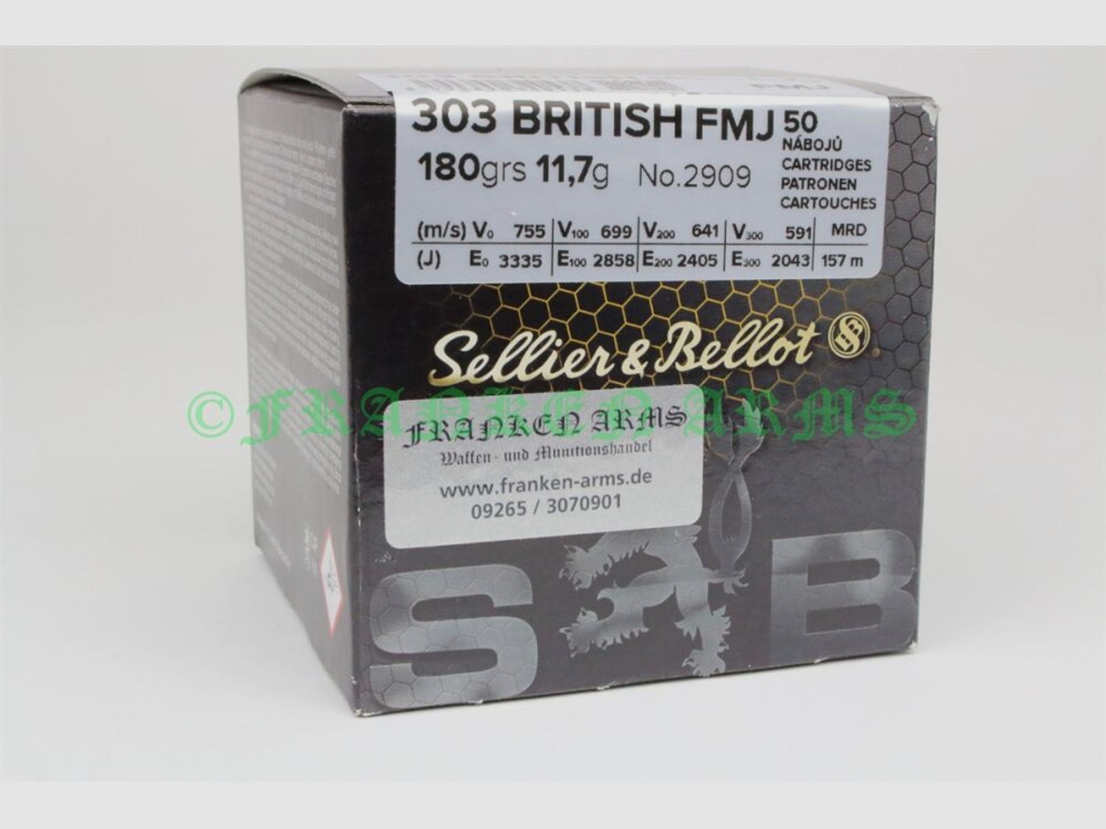 Sellier&Bellot	 .303 British FMJ 180gr. 11,7g 50 Stück Staffelpreise