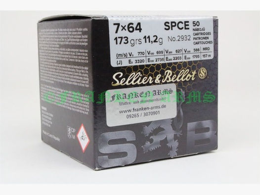 Sellier&Bellot	 7x64 SPCE 173gr. 11,2g 50 Stück Staffelpreise