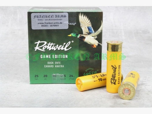 Rottweil	 Game Edition ENTE 20/70 3,0mm 25StückRottweil Game Edition ENTE 20