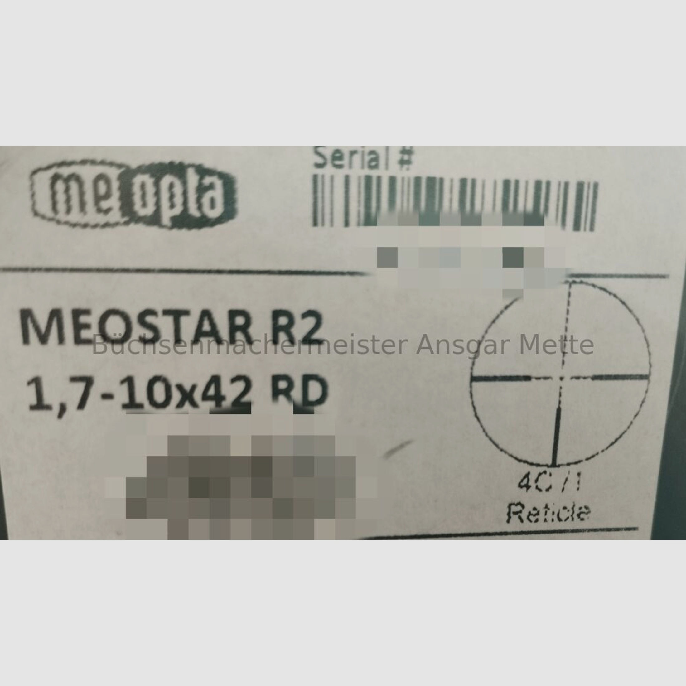 Meopta Meostar R2 1,7-10x42 RD = DJ + Ansitz ZFR!	 Meostar R2 1,7-10x42 RD