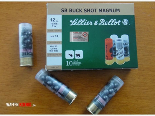 Sellier & Bellot	 Sellier & Bellot, Buck Shot 12/76, Schrotgröße 8,4 mm