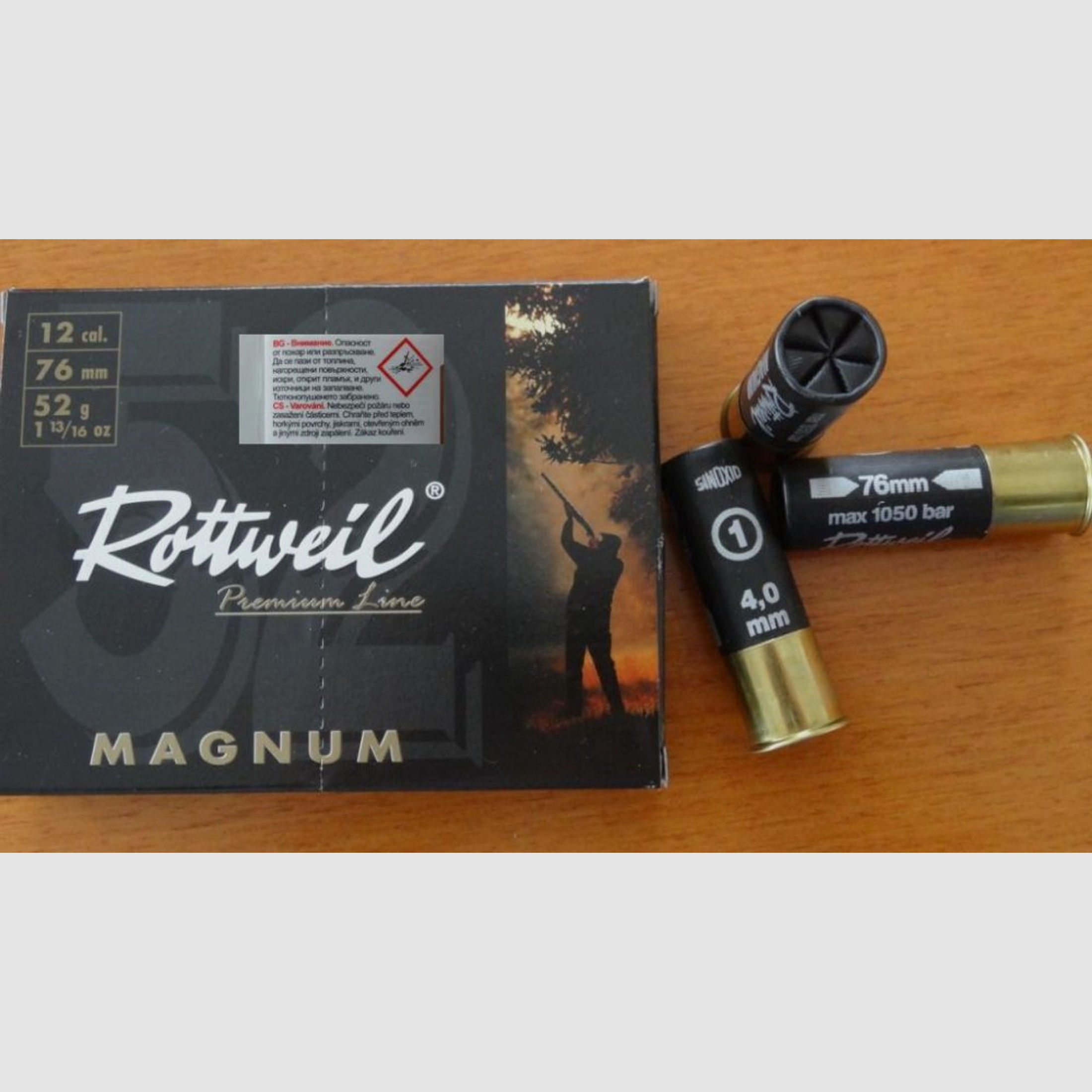 Rottweil	 Rottweil: Magnum Schrotpatronen 12/76-4,0mm 52g