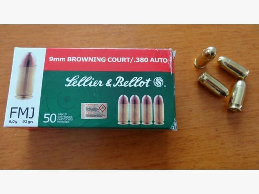 Sellier & Bellot	 50 Patronen Sellier & Bellot Cal. 9mm kurz ( .380 Auto)