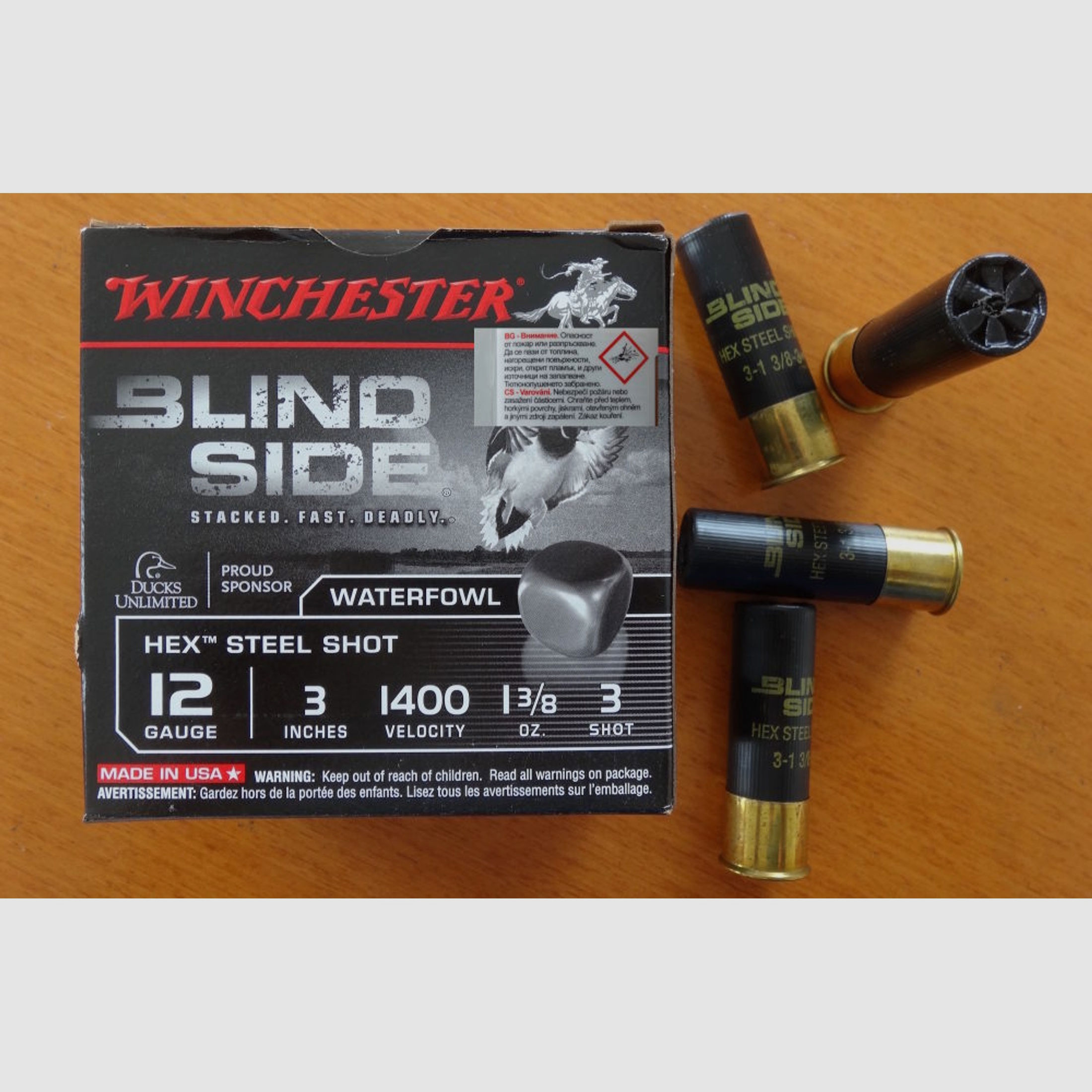 Winchester	 Winchester Stahl Schrotpatronen Blind Side 12/76-Körnung 3,5mm