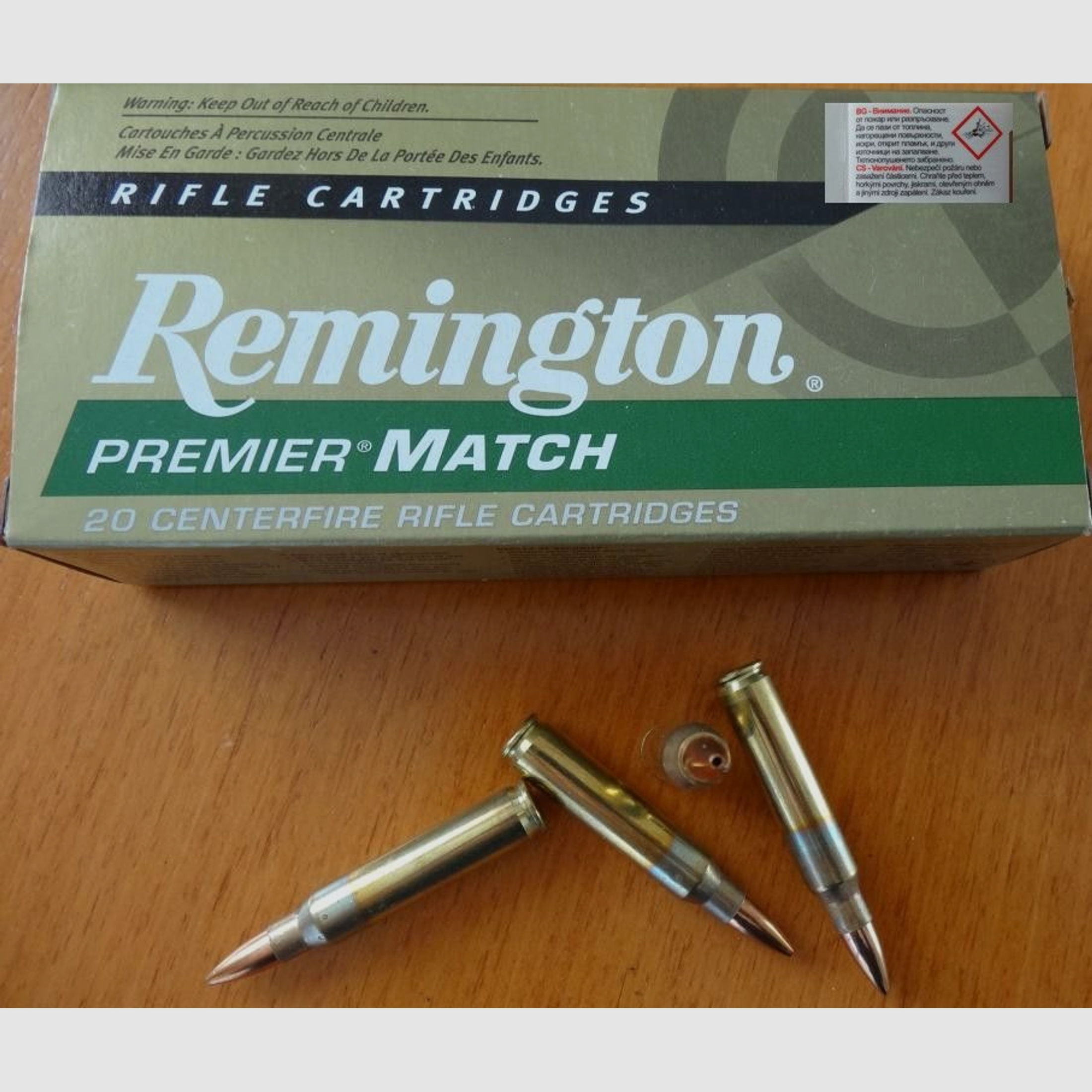 Remington	 20 Patronen:Remington Premier Match, 52 grs HPBT Cal. 223 Rem.