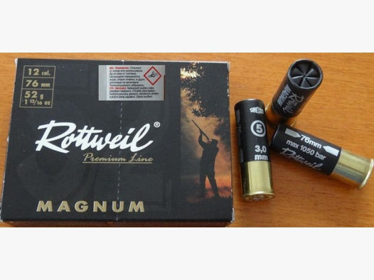 Rottweil	 Rottweil: Magnum Schrotpatronen 12/76-3,0mm 52g