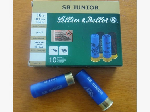 Sellier & Bellot	 Sellier & Bellot, 16/67,5, Buck-Shot - 7,6mm