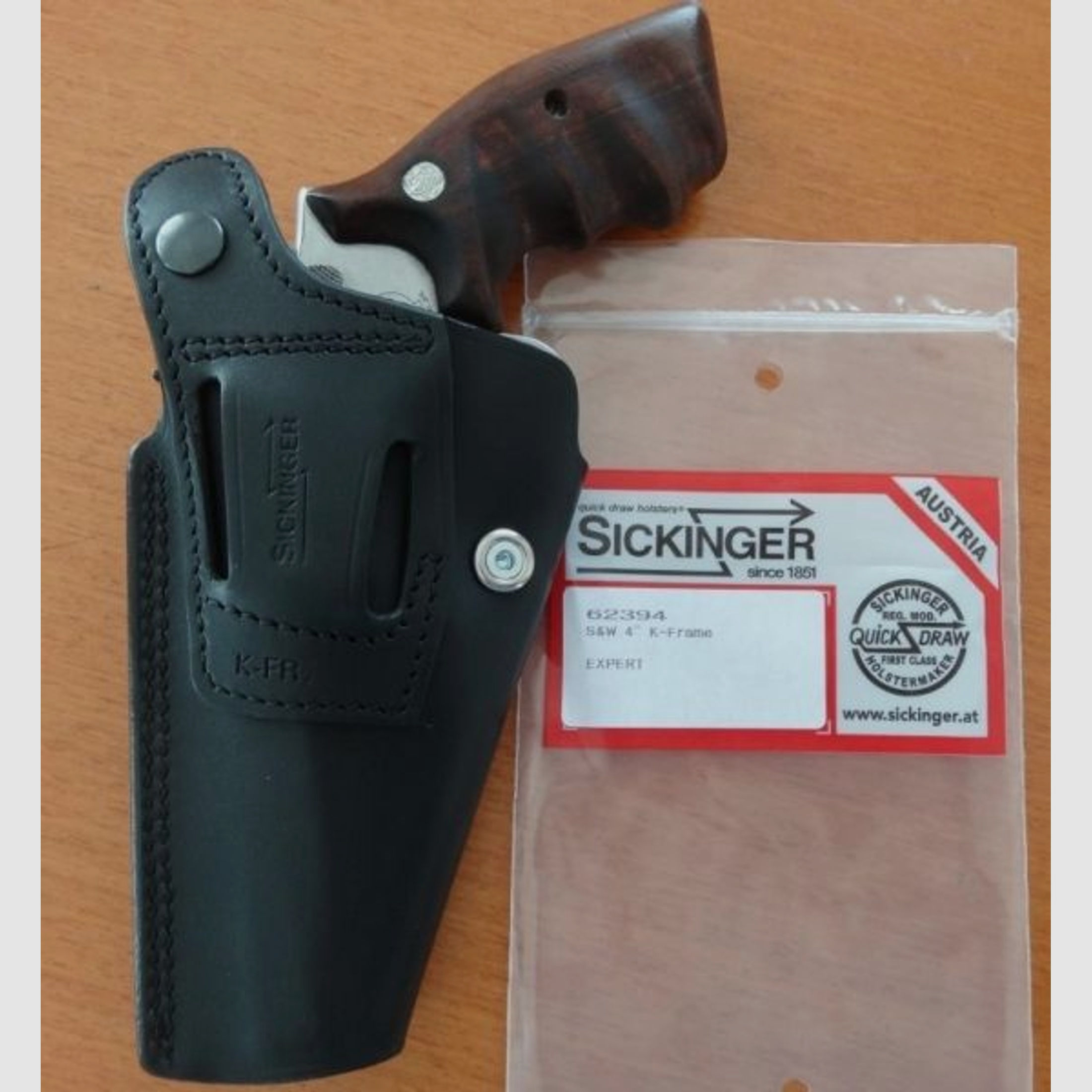 Sickinger	 Sickinger Holster EXPERT schwarz für Revolver S&W 4" K-Frame