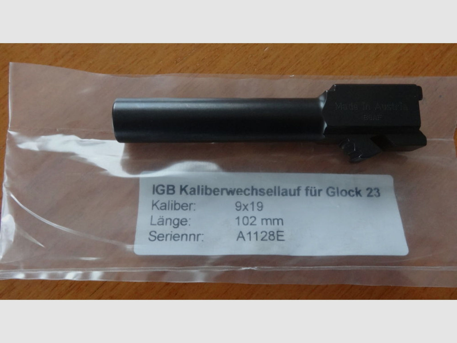 IGB Austria	 IGB Austauschlauf in 9mm für Glock 23 oder Glock 32