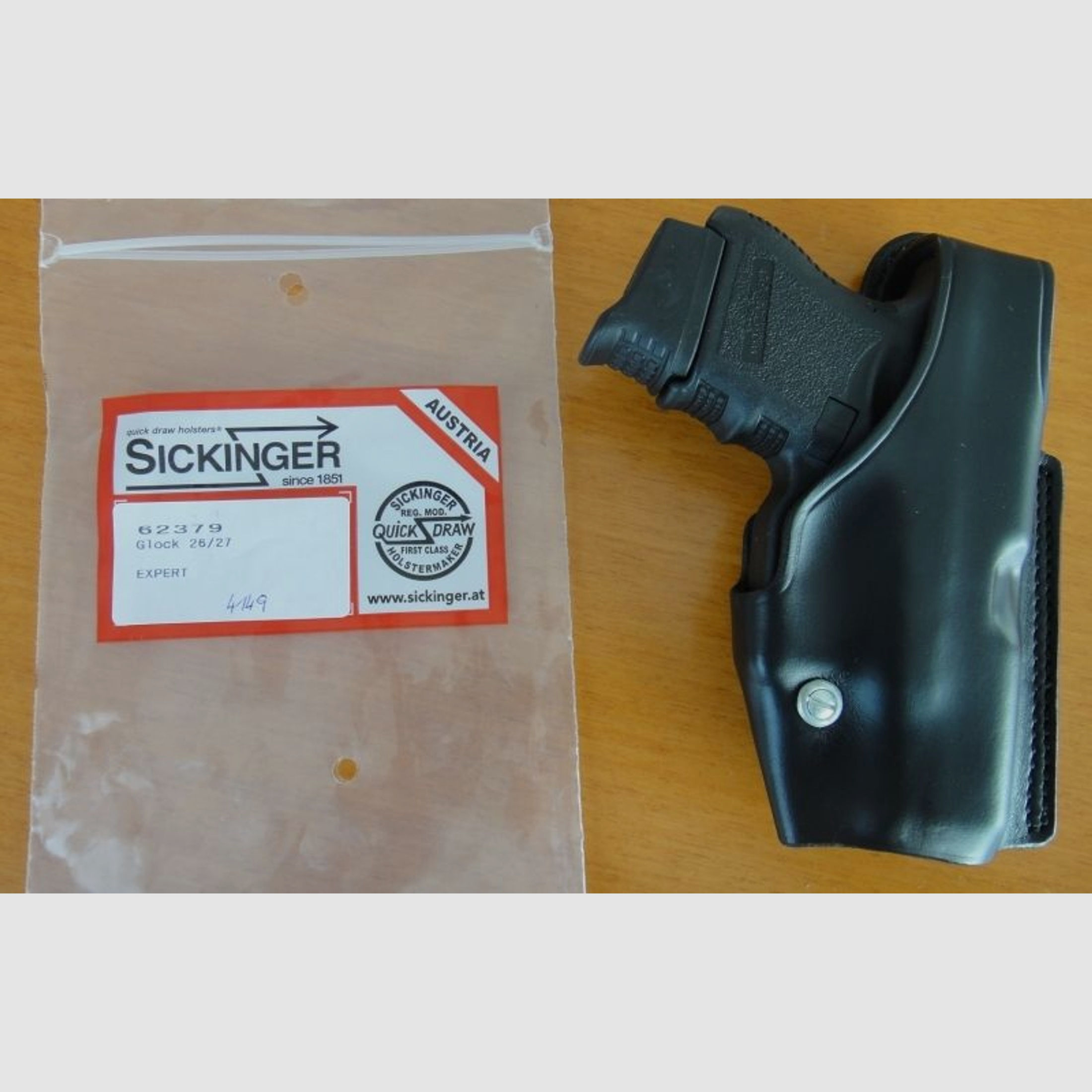 Sickinger	 Sickinger Holster EXPERT schwarz für SL-Pistole Glock 26/27