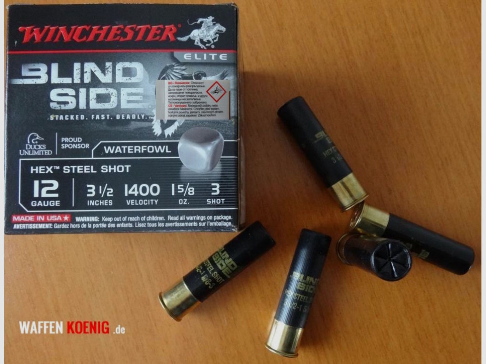 Winchester	 Winchester Stahl Schrotpatronen Blind Side 12/89-Körnung 3,5mm