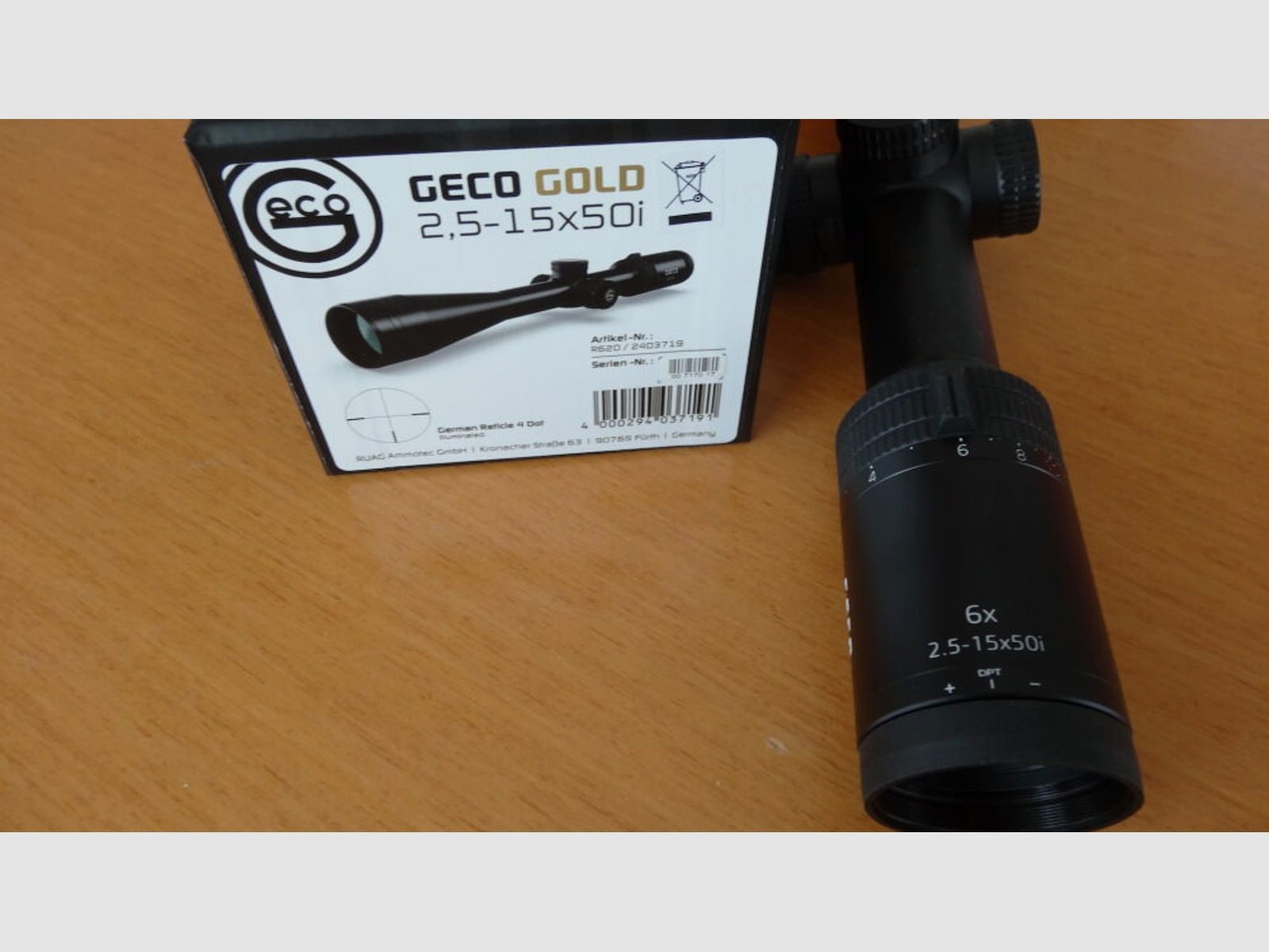 GECO	 Geco Zielfernrohr Gold 2,5-15x50i, Abs. 4 beleuchtet