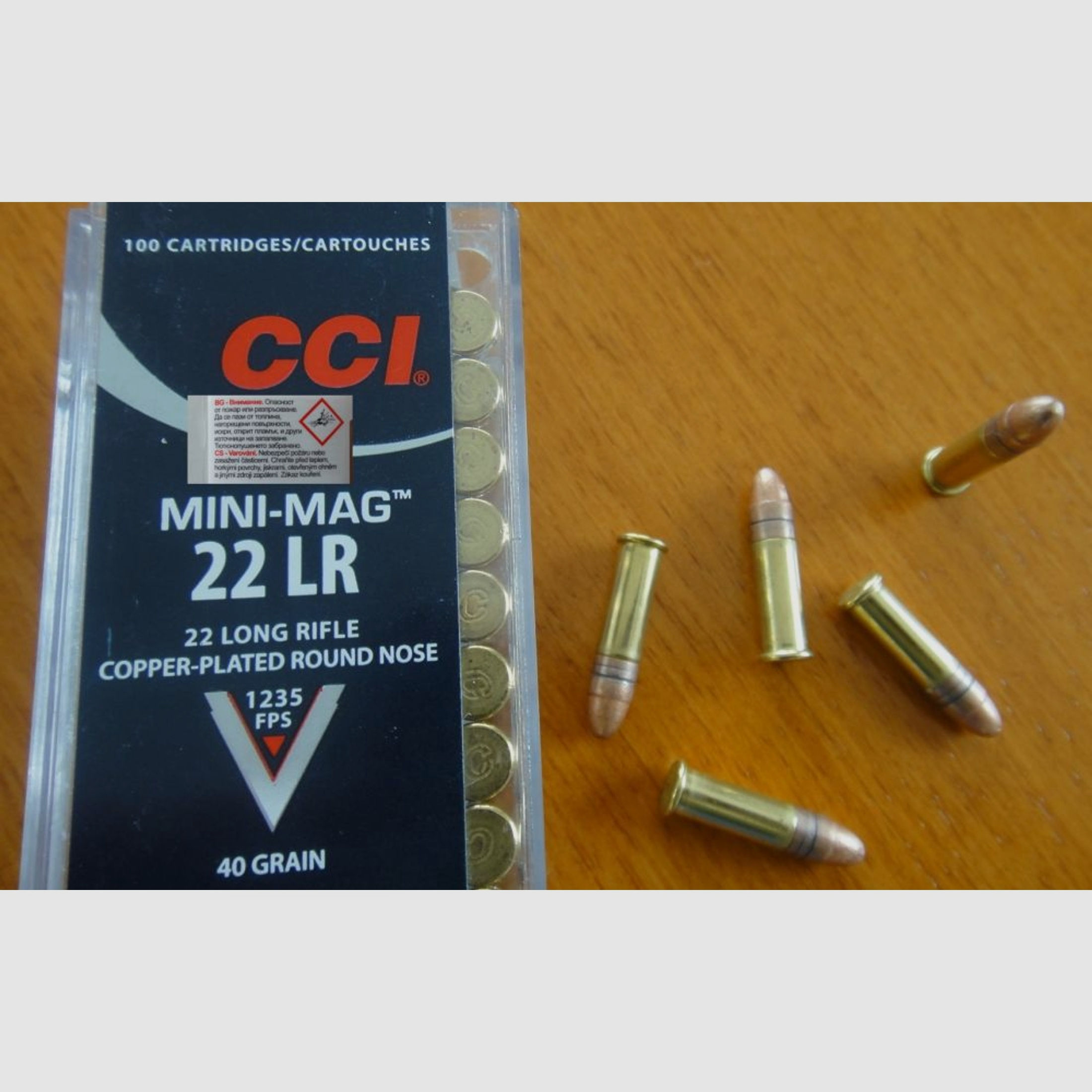 .CCI	 50 Stück Patronen von CCI, .22 WMR .40 grs.