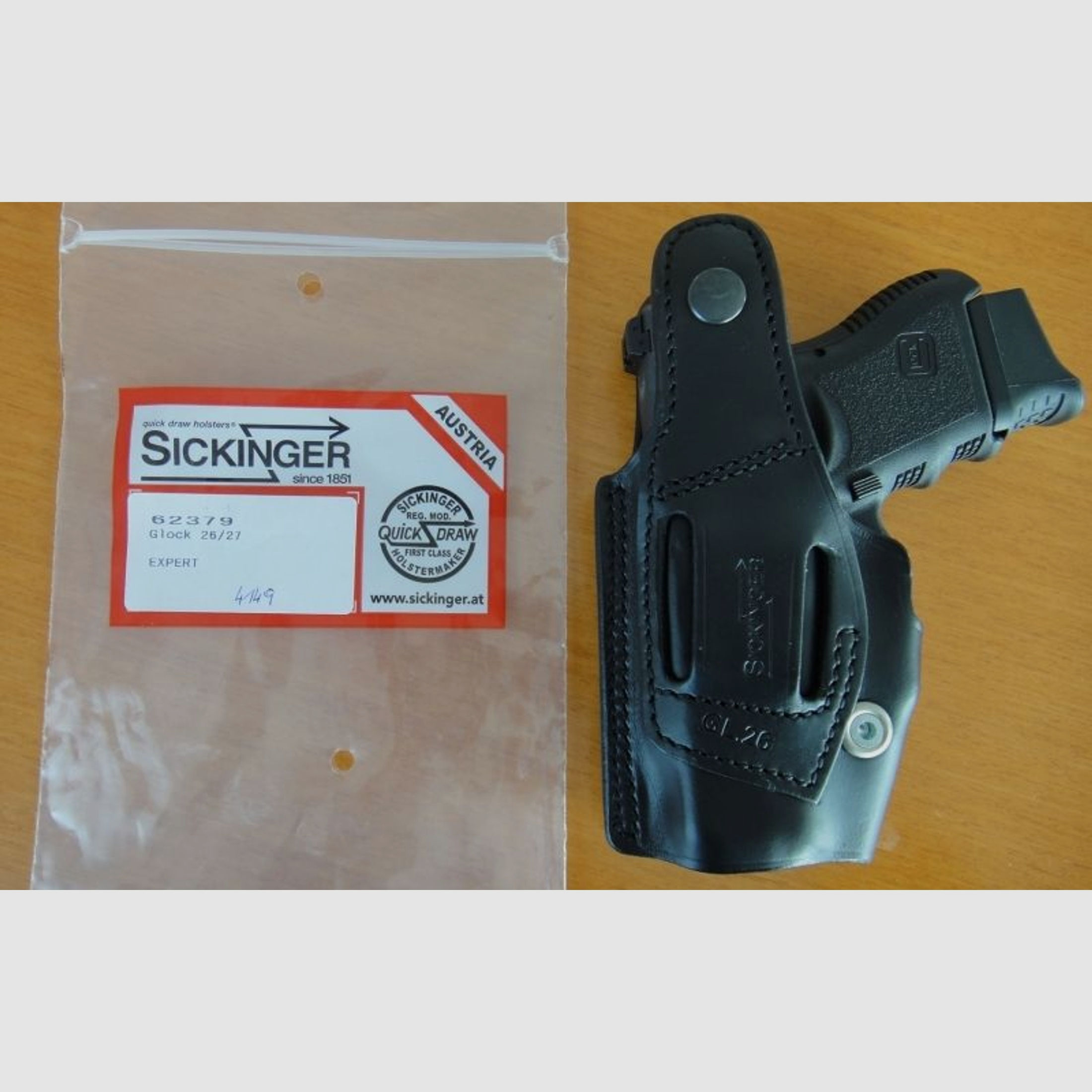 Sickinger	 Sickinger Holster EXPERT schwarz für SL-Pistole Glock 26/27