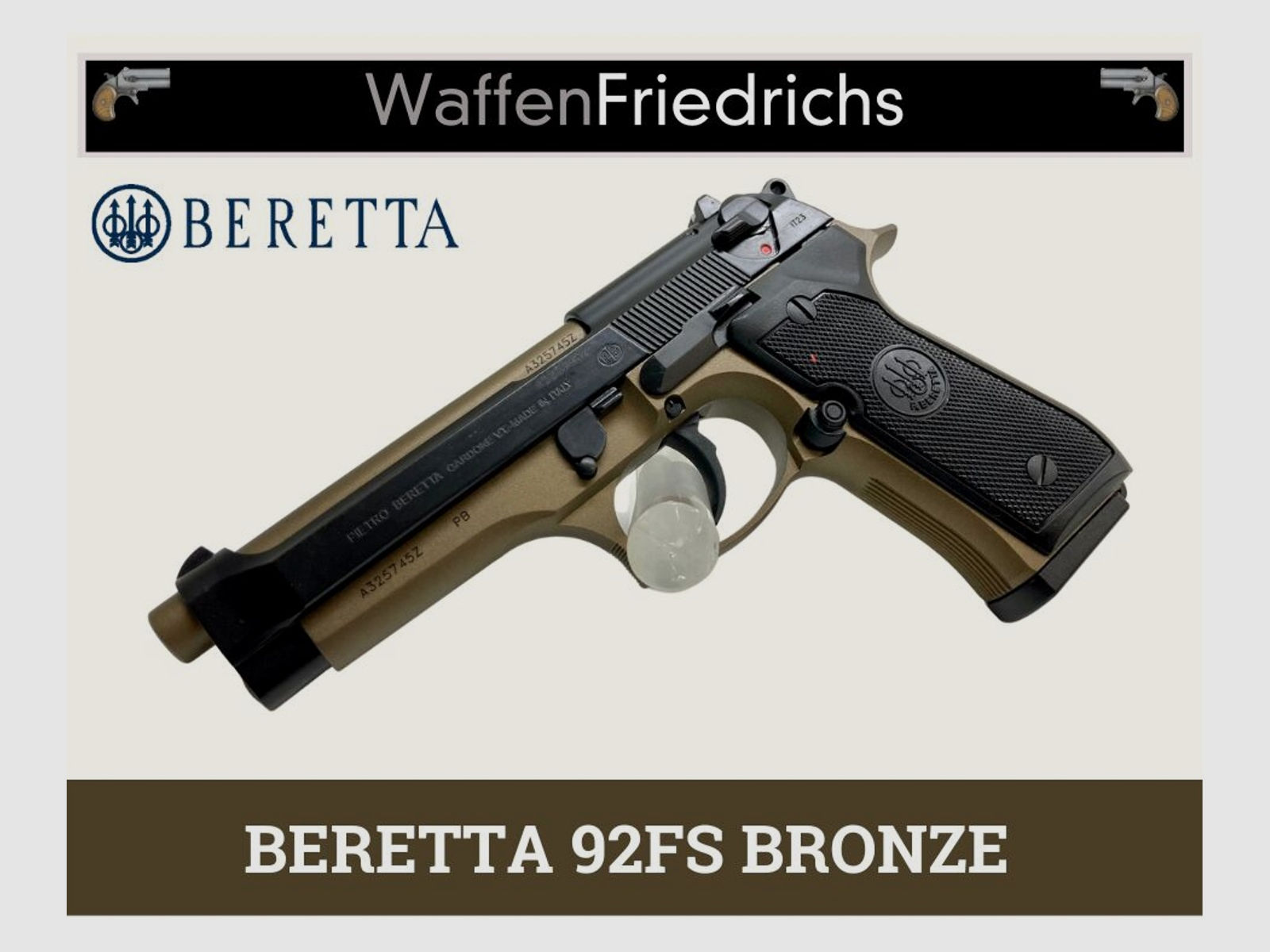 BERETTA	 92FS BRONZE - BRANDNEU! - Waffen Friedrichs