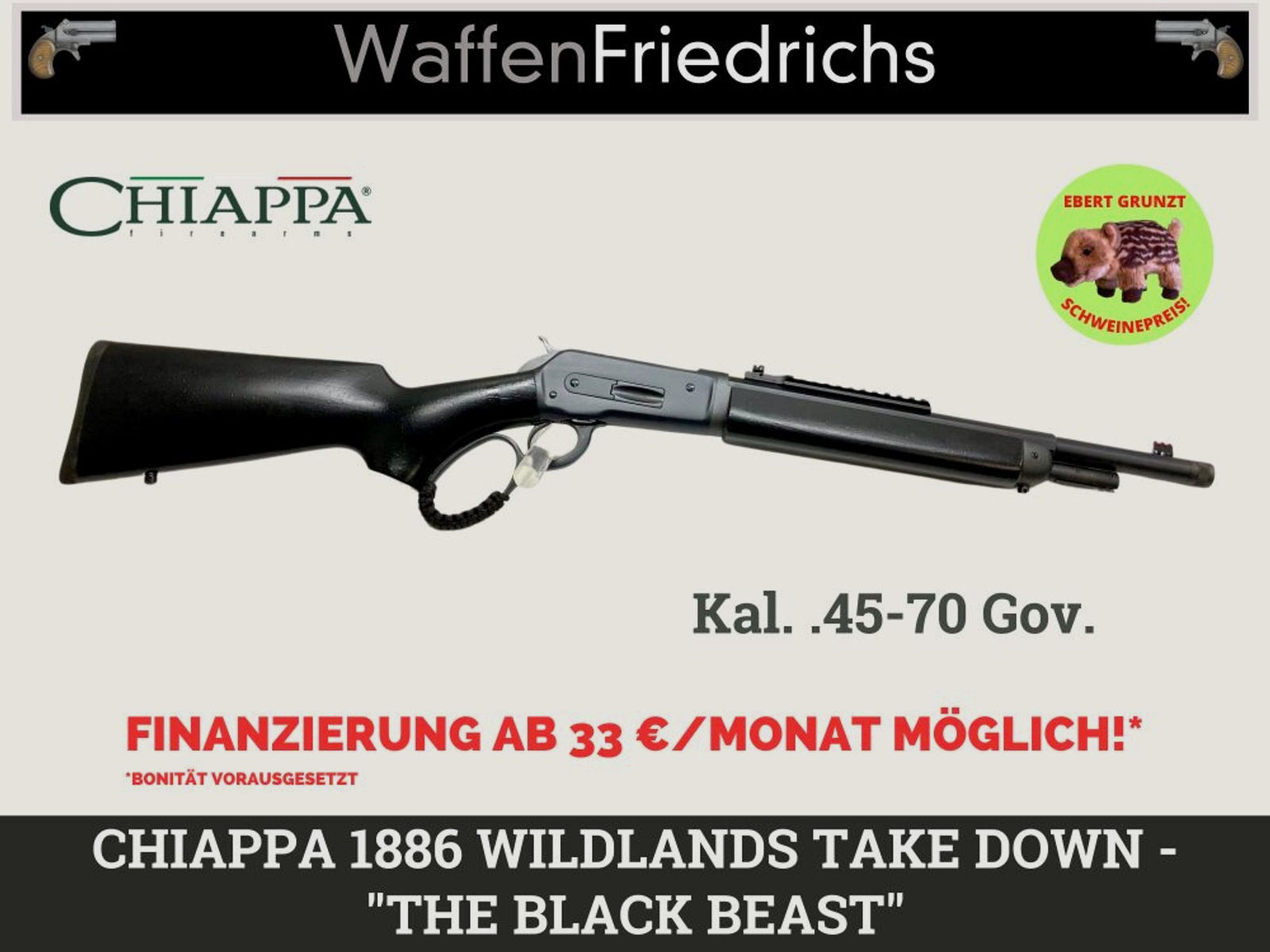 CHIAPPA FIREARMS	 UHR Mod. 1886 Wildlands TAKE DOWN | das „BLACK BEAST" - Waffen Friedrichs