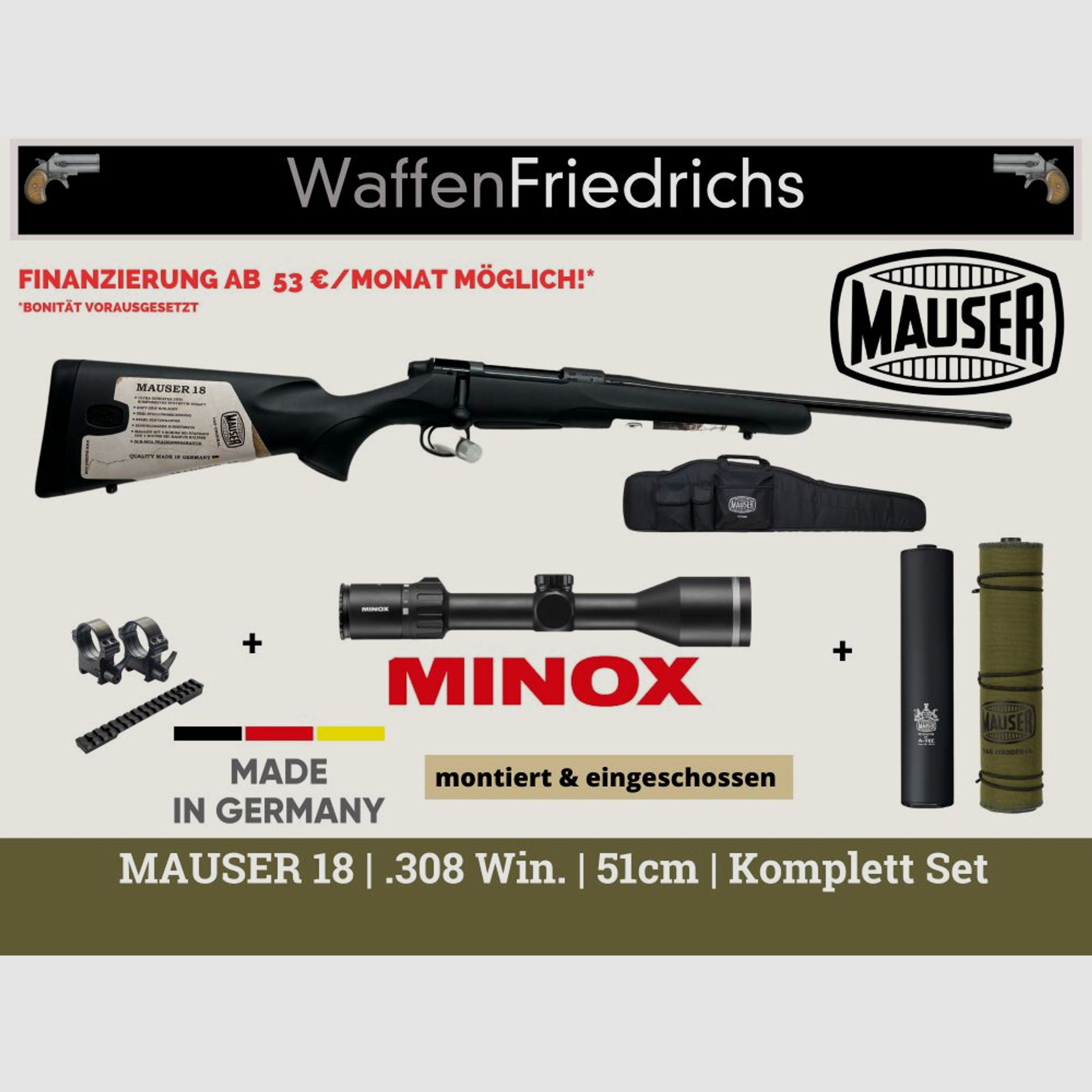 MAUSER	 M18 | 51cm | Komplettes Jungjäger - Waffen Friedrichs