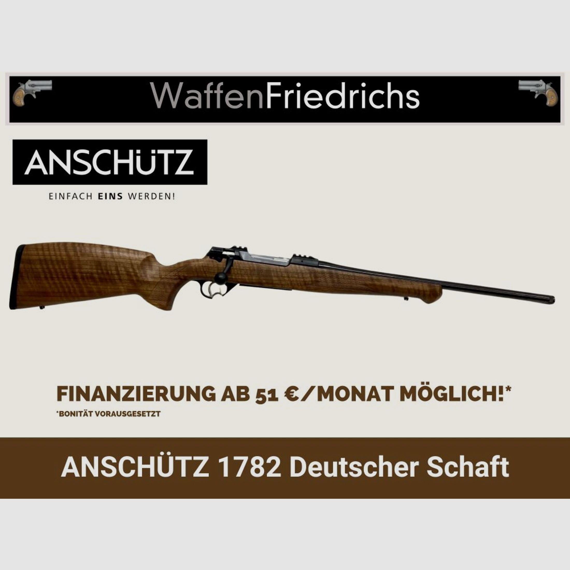 ANSCHÜTZ	 1782 Deutscher Schaft | Premium Holzklasse - Waffen Friedrichs