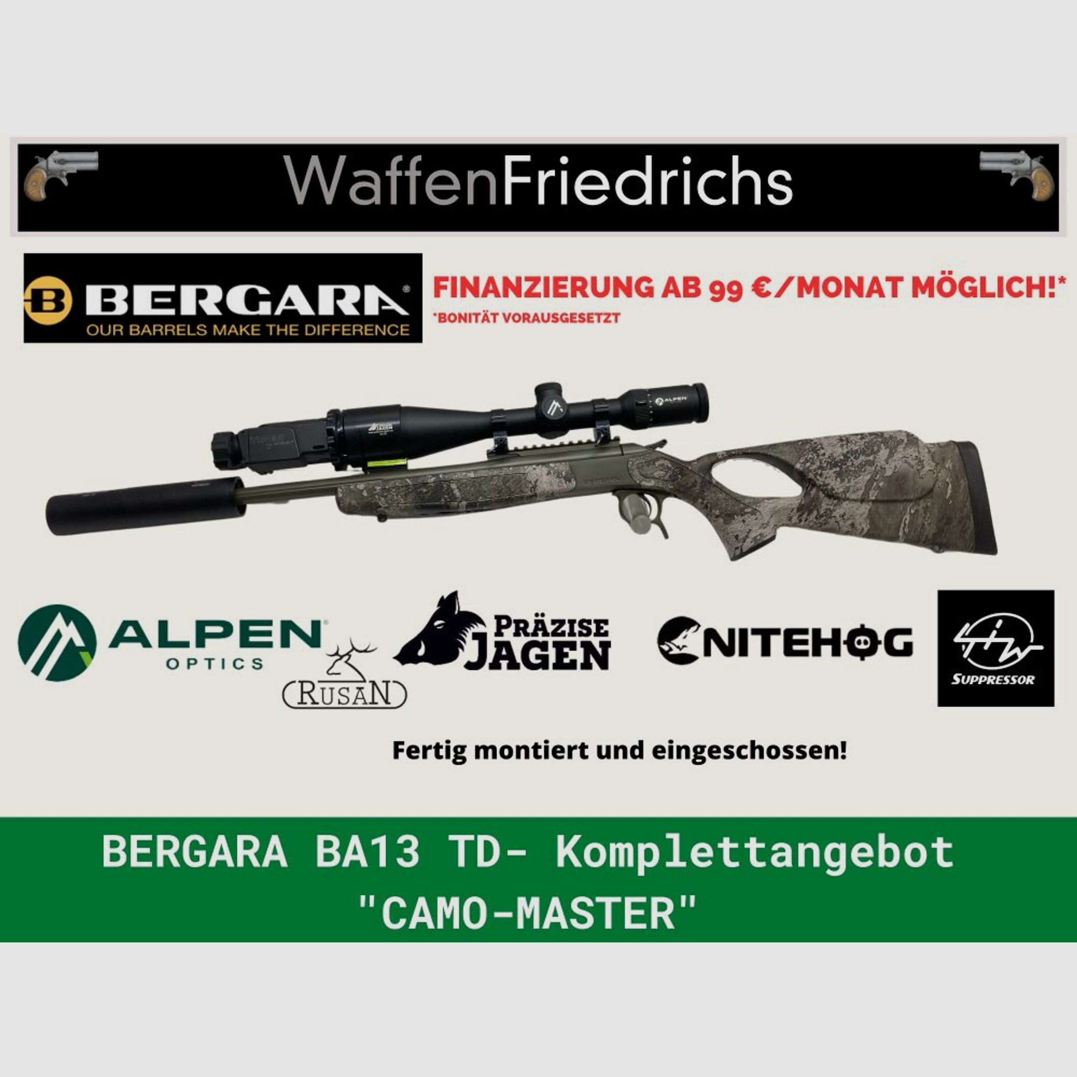 BERGARA	 BA13 TD | Camo-Master| Komplettangebot Jungjäger - Waffen Friedrichs